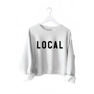 NEW OAT COLLECTIVE women'local graphic sweatshirt in white heather